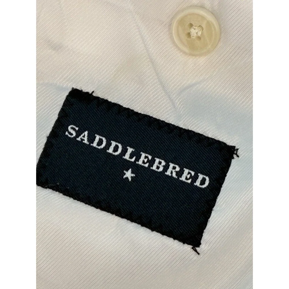 Saddlebred Men’s 48R Blue White Seersucker Blazer Sport Coat Cotton